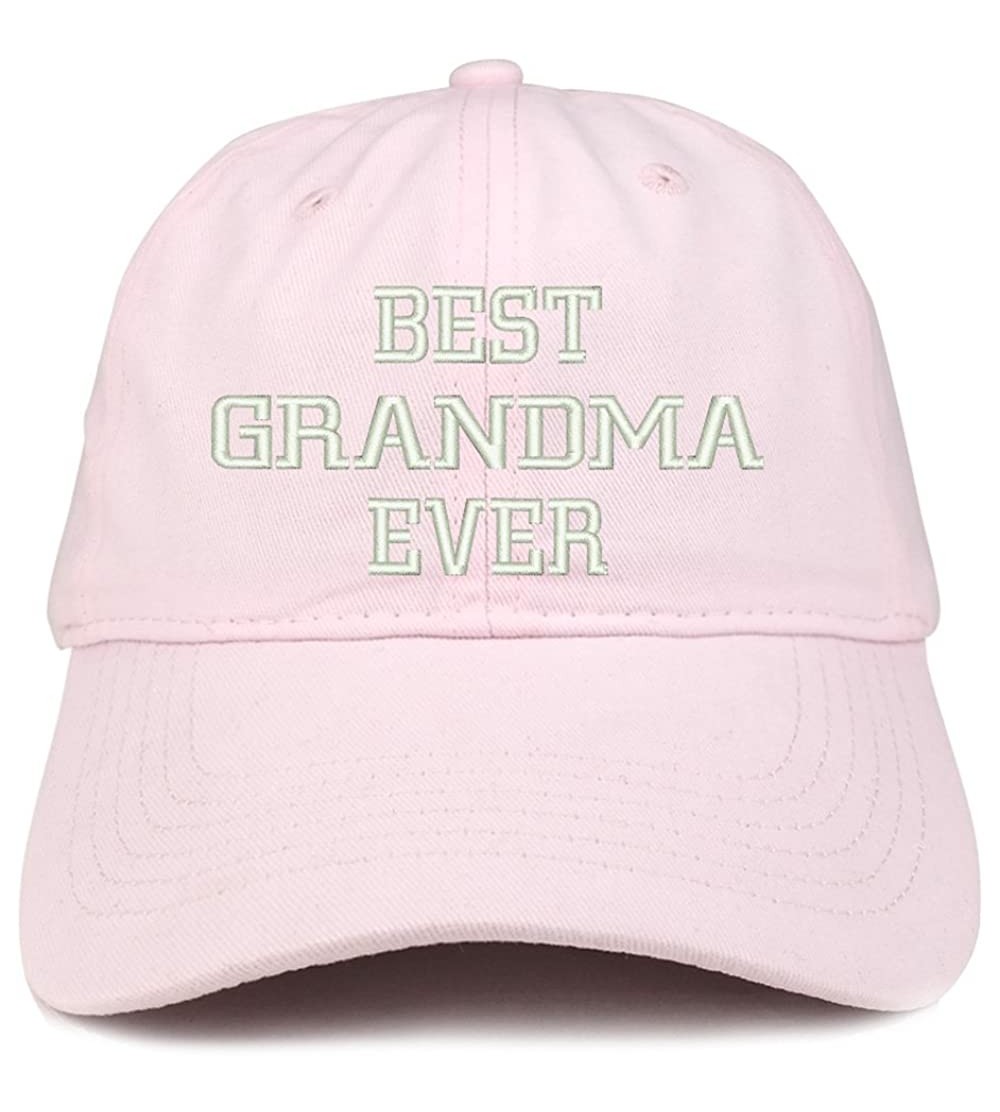 Baseball Caps Best Grandma Ever Embroidered Brushed Cotton Dad Hat Cap - Light Pink - CX185HR0GXT $19.17