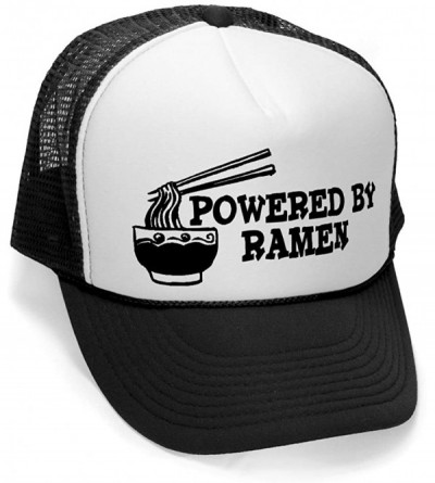 Baseball Caps Powered by Ramen - Funny Joke Party Gag Mesh Trucker Cap Hat- Black - CU11K7JLW4J $9.39