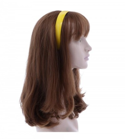 Headbands Yellow 1 Inch Plastic Hard Headband with Teeth Head band Women Girls (Motique Accessories) - Yellow - CQ11OSJL91F $...