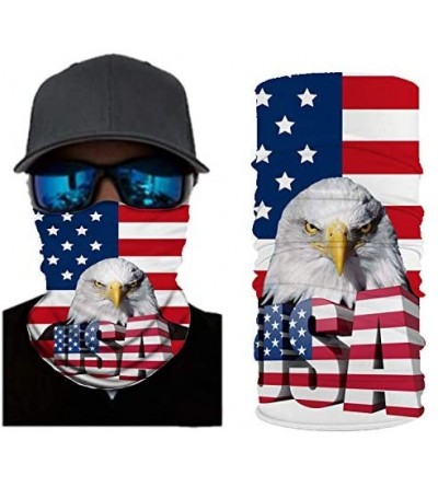 Balaclavas Stripes USA Flag Print Balaclava and Cool Skull Stars for Men Women Dust Wind Mask Neck Gaiter - Cy-wftj-55 - CE19...