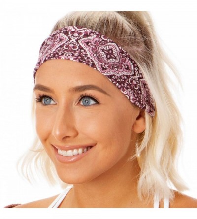 Headbands Adjustable & Stretchy Wide Printed Xflex Headbands for Women Girls & Teens (Pink Bandana Soft Xflex 1pk) - CJ18K6ZC...