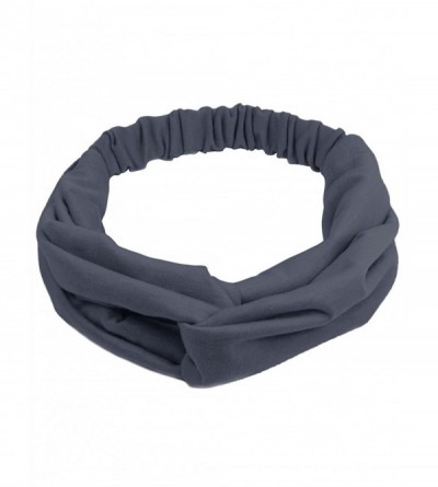 Headbands Women's Elastic Headband - Twist Over Solid Color - Gray - C811V47FQTP $14.51