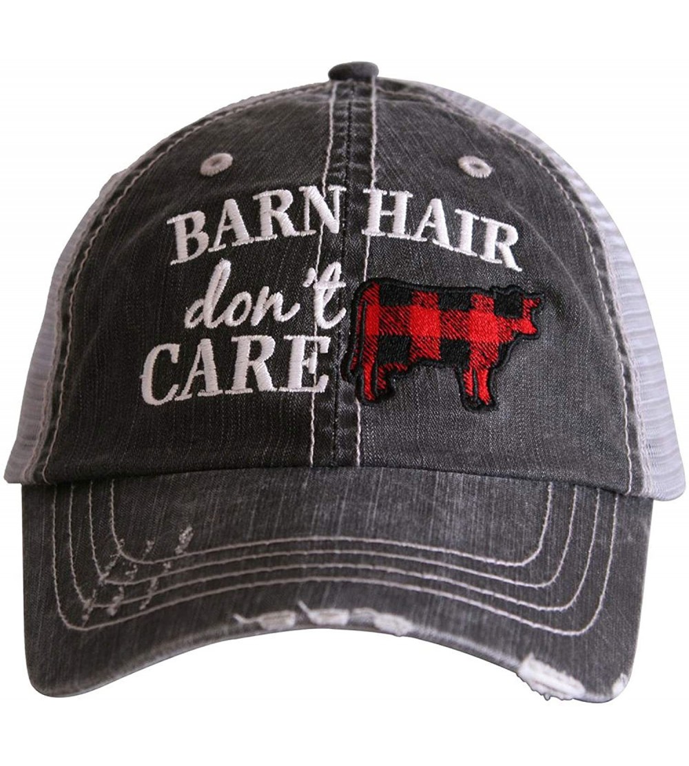 Baseball Caps Barn Hair Don't Care Baseball Cap - Trucker Hats for Women - Stylish Cute Sun Hat - Red - CO18YRNCX4H $21.71