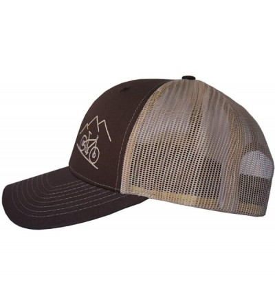 Baseball Caps Outdoor Trucker Hat Snapback - Mountain Bike Design - Brown/Khaki - C518UZK9848 $22.09