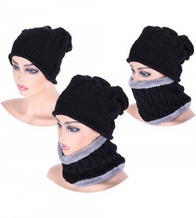 Skullies & Beanies 4 Pieces Winter Set Include Crochet Beanie Hat Ear Warmer Scarf and Gloves (Color 1) - CH18M2M5Q0T $17.28
