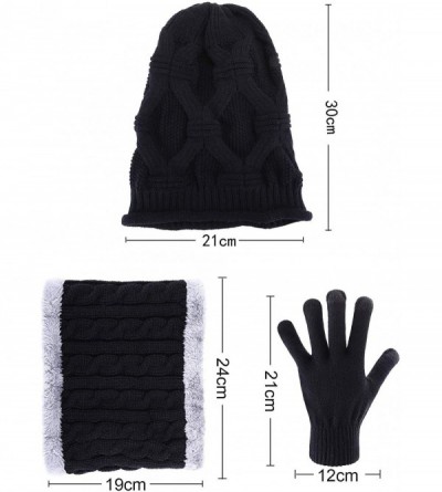 Skullies & Beanies 4 Pieces Winter Set Include Crochet Beanie Hat Ear Warmer Scarf and Gloves (Color 1) - CH18M2M5Q0T $17.28
