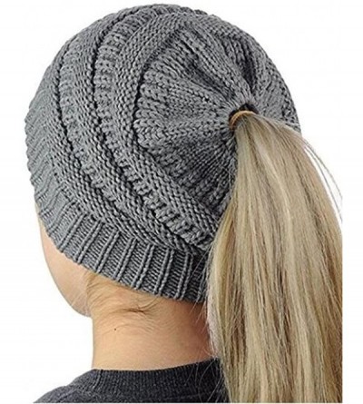 Skullies & Beanies Womens Winter Hats Warm Knitted Horsetail Lady Wool hat - 2 - CN186N0S2G4 $8.67