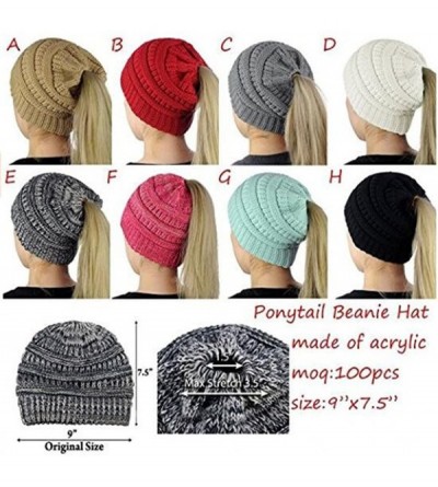 Skullies & Beanies Womens Winter Hats Warm Knitted Horsetail Lady Wool hat - 2 - CN186N0S2G4 $8.67