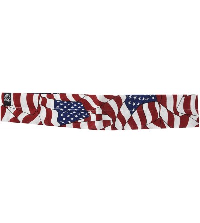 Balaclavas Cooldanna 100 Percentage Cotton Wavy American Flag Head and Neck Tie - Wavy American Flag - CV111MX2RZ7 $18.92