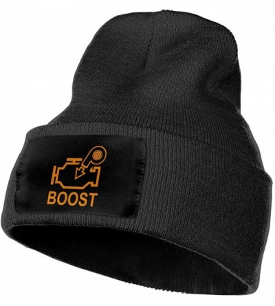 Skullies & Beanies Boost Check Engine Light - Turbo Women & Men Knit Beanie Hat Soft Ski Plain Cap - Black - CO18NS6O22M $14.37
