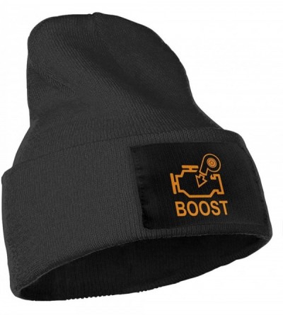 Skullies & Beanies Boost Check Engine Light - Turbo Women & Men Knit Beanie Hat Soft Ski Plain Cap - Black - CO18NS6O22M $14.37