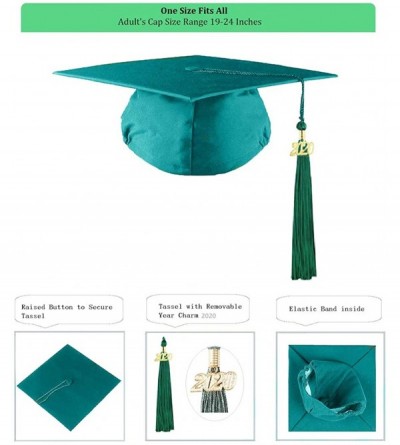 Skullies & Beanies 2020 Matte Graduation Cap with Tassel for High School College Graduates - Emerald Green - CO195RDSWHS $17.98