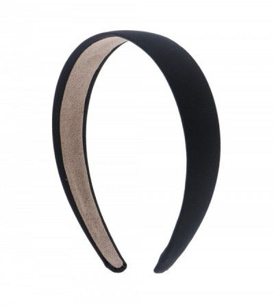 Headbands Black 1 Inch Satin Hard Headband - Black - C811W7S8I09 $10.25