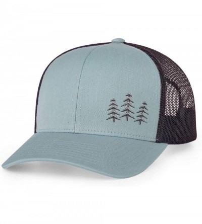 Baseball Caps Trucker Snapback Baseball Hat - Tree - Smoke Blue/Charcoal - CQ18OKCMOKE $48.41