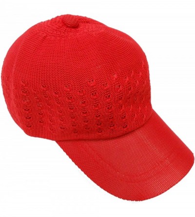 Baseball Caps Knit Polyester Baseball style cap [style 201] - Red - C311CYMXVVJ $10.33