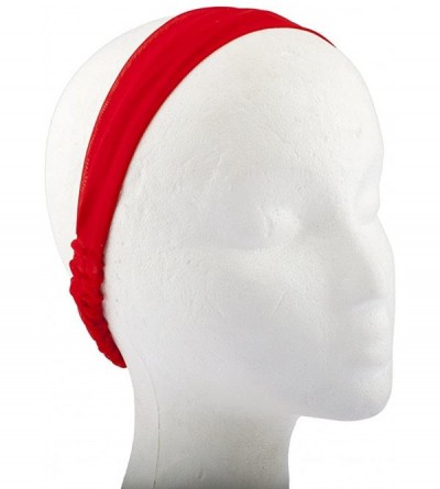 Headbands Women's Stretch Fabric Elastic Head Wrap Headbands 3PC Set - Red Black White Paisley - CW17YHQ3400 $7.95