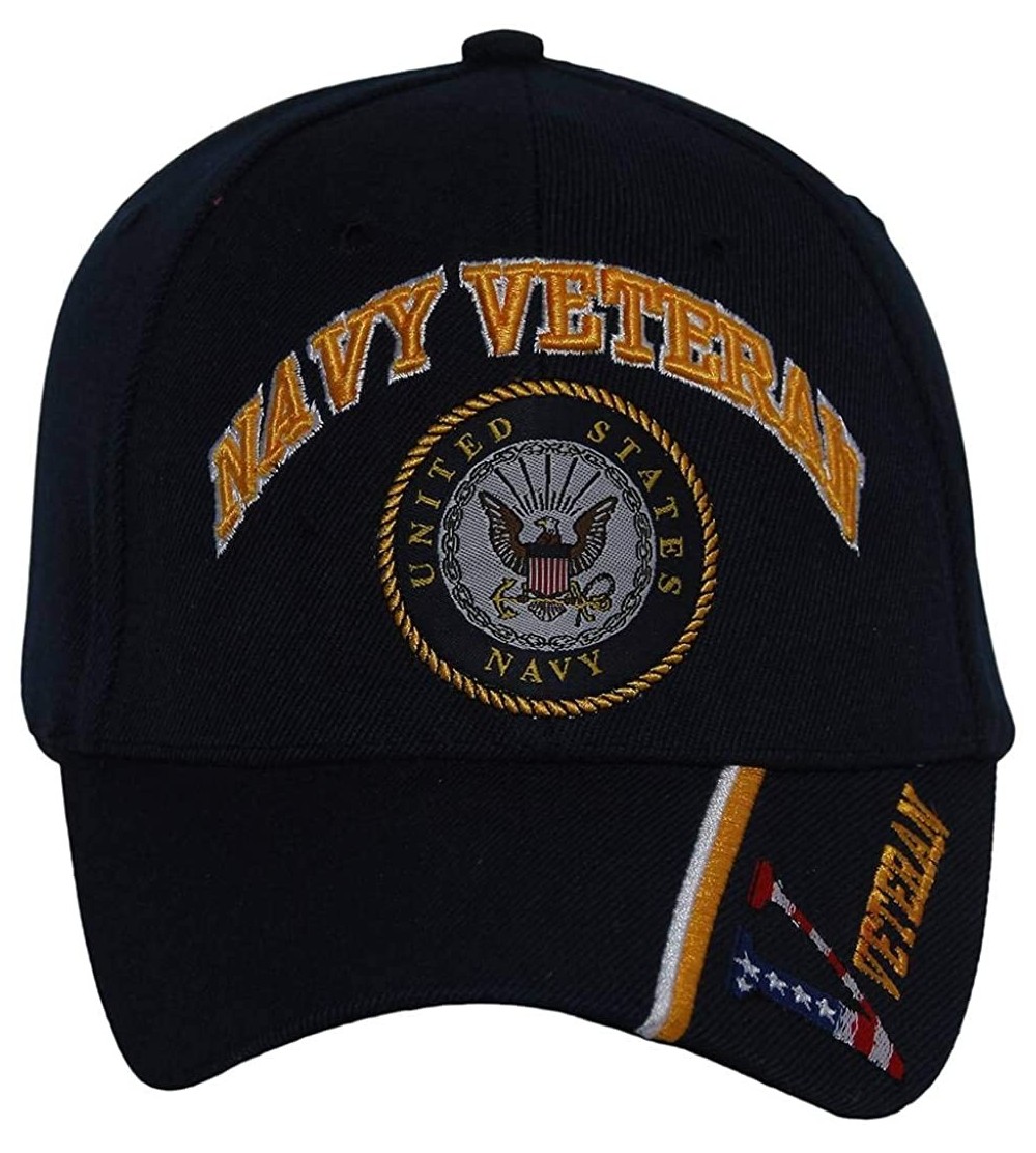Baseball Caps United States Navy Veteran Adjustable Hat w/Emblem Embroidery - CG11GO0UIYP $8.35