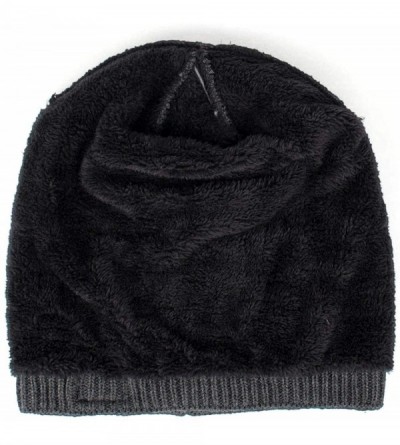 Skullies & Beanies Beanie Hat for Men Women Winter Warm Knit Slouchy Thick Skull Cap Casual Down Headgear Earmuffs Hat - C418...