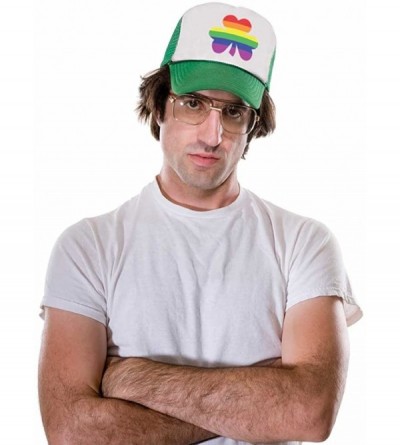 Baseball Caps St.Patrick's Lucky Charm Rainbow Clover Gay Love Trucker Hat Mesh Cap - Navy/White - CE189QLR4UZ $11.92