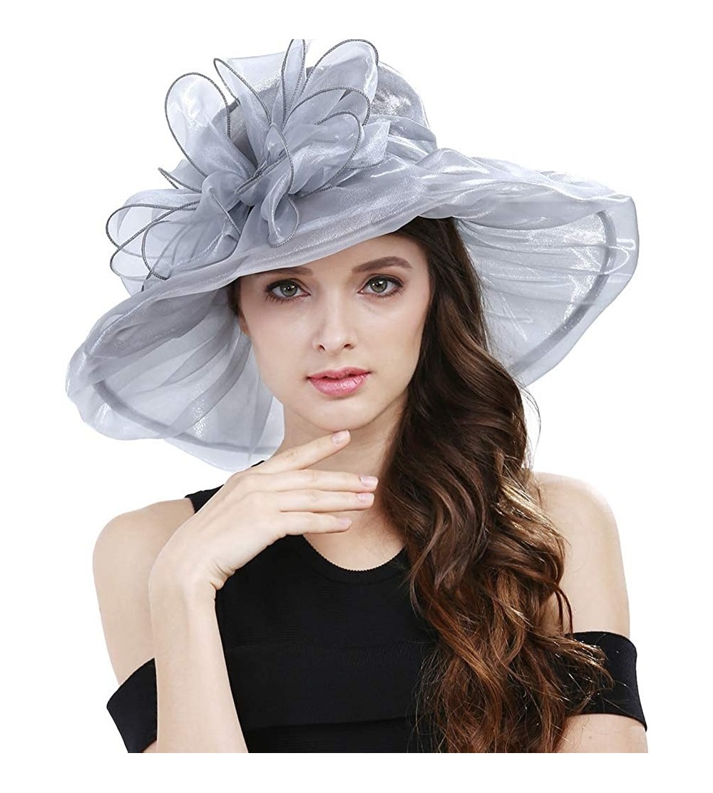 Sun Hats Women's Lace Fascinators Floppy Sun Hat for Kentucky Derby- Royal Ascot- Church- Wedding- Tea Party- Easter - C917YU...