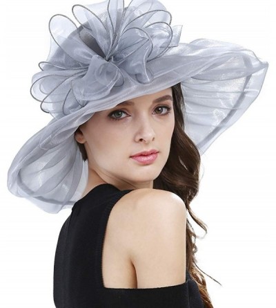 Sun Hats Women's Lace Fascinators Floppy Sun Hat for Kentucky Derby- Royal Ascot- Church- Wedding- Tea Party- Easter - C917YU...