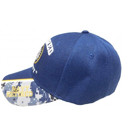 Skullies & Beanies U.S. Navy Retired USN Blue Digital Camo Tip Ball Cap Hat Embroidered 3D (CAP594) - CI18CD9M9AY $10.43