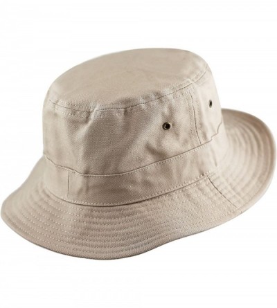 Bucket Hats 100% Cotton Canvas & Pigment Dyed Packable Summer Travel Bucket Hat - 1. Canvas - Khaki - CV18DQ36D43 $10.71