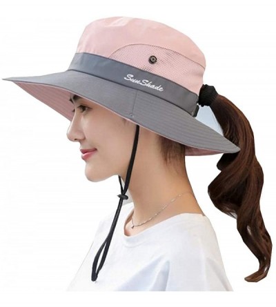 Bucket Hats Outdoor UPF 50+ UV Sun Protection Waterproof Breathable Wide Brim Bucket Sun Hat for Men/Women - Pink - CI18OZ00I...