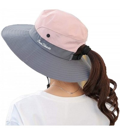 Bucket Hats Outdoor UPF 50+ UV Sun Protection Waterproof Breathable Wide Brim Bucket Sun Hat for Men/Women - Pink - CI18OZ00I...