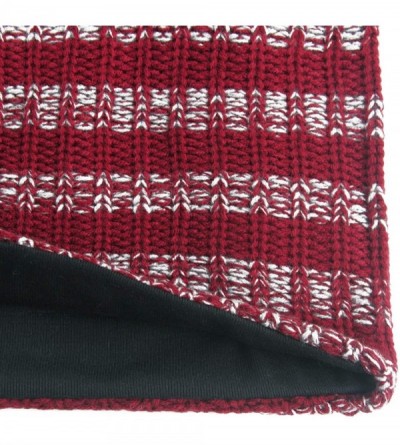 Skullies & Beanies Unisex Beanie Hat Slouchy Knit Cap Skullcap Stripe Baggy Style 1009 - Claret - CF128MYZGD3 $11.96