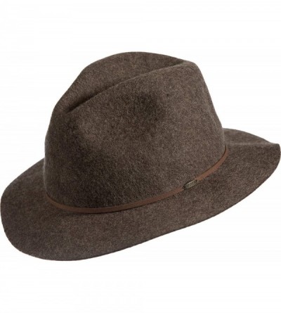 Fedoras Edward Crushable Wool Felt Safari Hat - Brown - CL186TOKA77 $100.28
