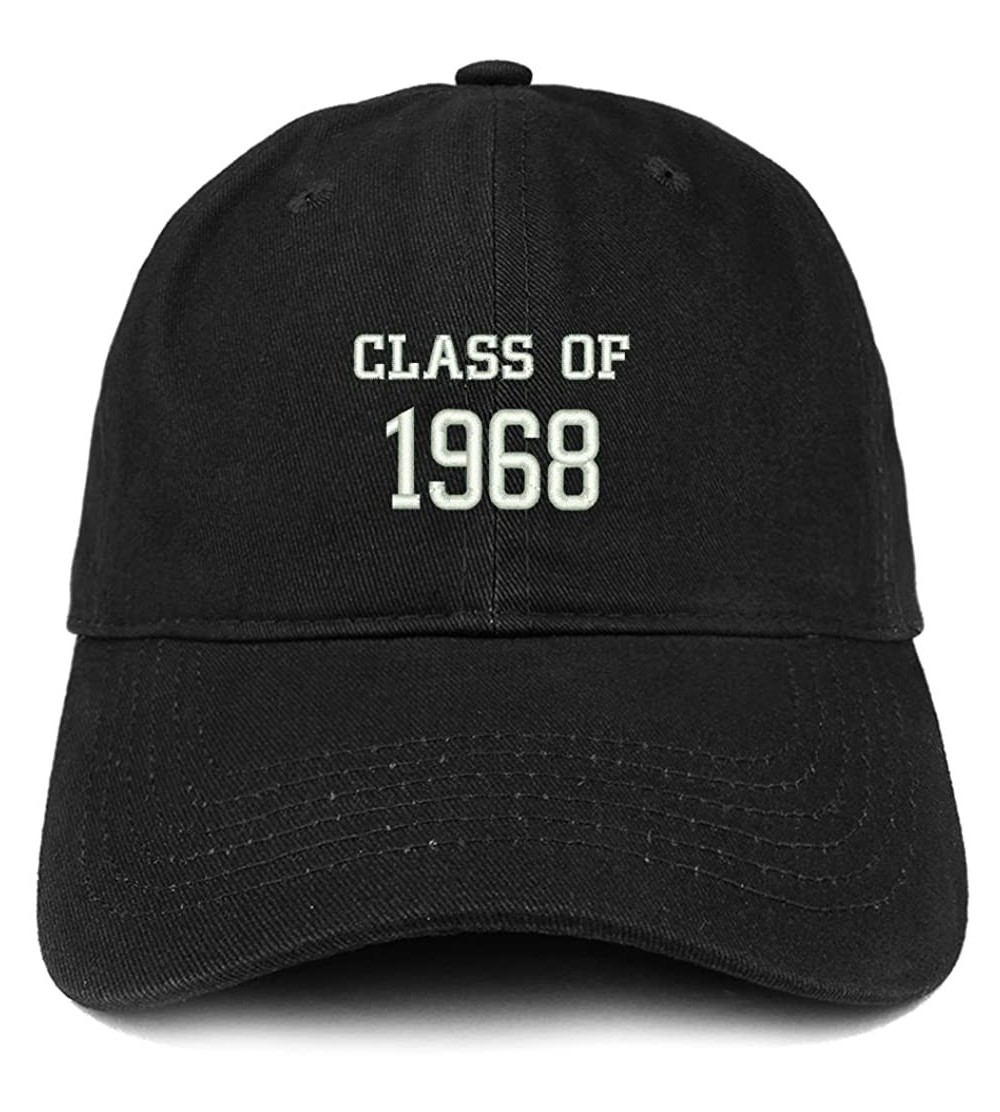 Baseball Caps Class of 1968 Embroidered Reunion Brushed Cotton Baseball Cap - Black - CT18CO9L6NK $15.61