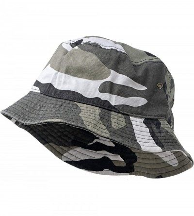 Bucket Hats Bucket Hat Vintage Outdoor Festival Safari Boonie Packable Sun Cap - Camo Grey - CQ18S3QAD9N $27.71