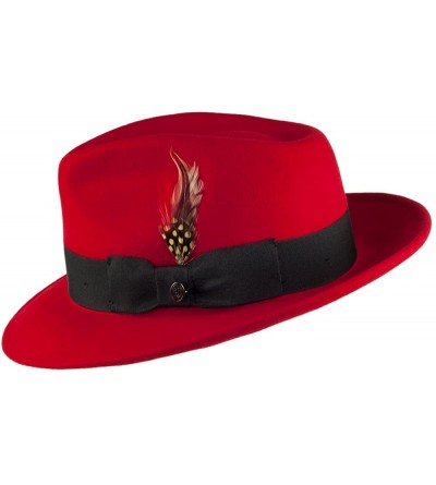 Fedoras Hats Pachuco C-Crown Crushable Fedora Hat - Red - CP115H4REYB $39.75