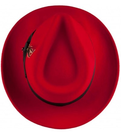 Fedoras Hats Pachuco C-Crown Crushable Fedora Hat - Red - CP115H4REYB $39.75