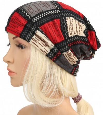 Skullies & Beanies Print Flower Cap Cancer Hats Beanie Stretch Casual Turbans for Women - A-black - CZ198UHR4OZ $9.84