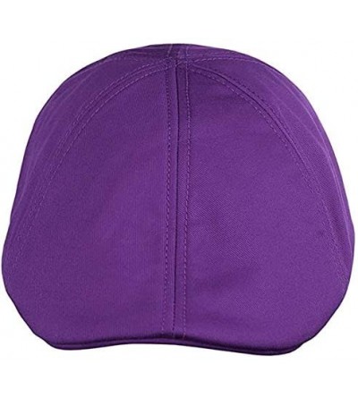 Newsboy Caps Mens 6pannel Duck Bill Curved Ivy Drivers Hat One Size(Elastic Band Closure) - Purple - CY196USYR96 $10.89