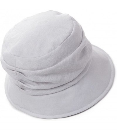 Sun Hats Womens 100% Cotton Bucket Sun Hat UPF 50 Chin Strap Adjustable Packable Wide Brim - Grey69027 - CQ18R39KR9K $23.06