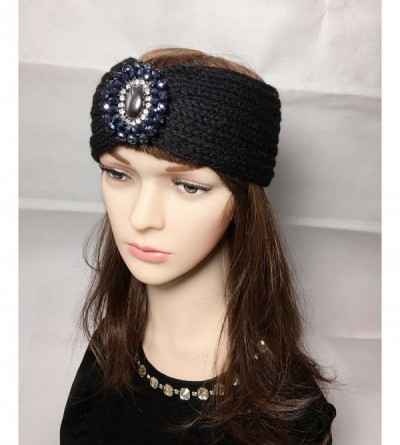 Cold Weather Headbands Retro Bohemian Beads Cable Knitted Winter Turban Ear Warmer Headband - Black - C7189N4UXQ2 $10.03