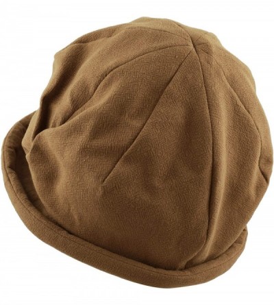 Newsboy Caps Womens Bucket Newsboy Cabbie Beret Cap Cloche Bucket Fashion Sun Hats - Linen/Cotton- Tan - CM18H5IXAHN $33.38