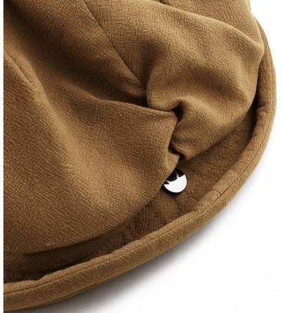 Newsboy Caps Womens Bucket Newsboy Cabbie Beret Cap Cloche Bucket Fashion Sun Hats - Linen/Cotton- Tan - CM18H5IXAHN $33.38