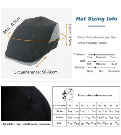 Newsboy Caps Mens Newsboy Flat Cap Vintage Gatsby Summer Driving Hunting Hat Adjustable 57-60CM - Dark Grey_00716 - C418RS9AY...