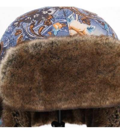Bomber Hats Knitted Russian Women Winter Aviator Trapper Hat with Faux Fur Lining Hat - Color K - CQ18XNONGDL $21.11