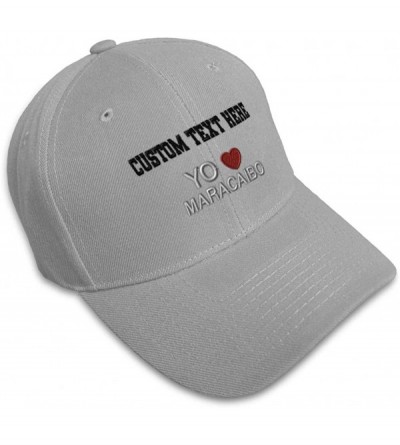 Baseball Caps Custom Baseball Cap Yo Amo Maracaibo Spanish Embroidery Dad Hats for Men & Women - Gray - CY18ANL0HTX $11.57