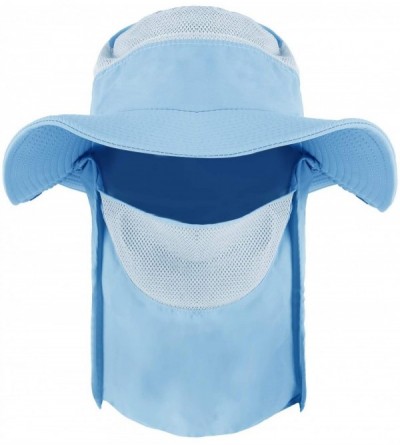 Sun Hats Outdoor Cycling Protection Foldable Sunshade - Blue-A - C2196XM7CUA $13.72