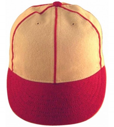 Baseball Caps Soutache Braid Vintage Baseball Cap 1930's Style - White/Red - CS11MMK2CNV $81.85