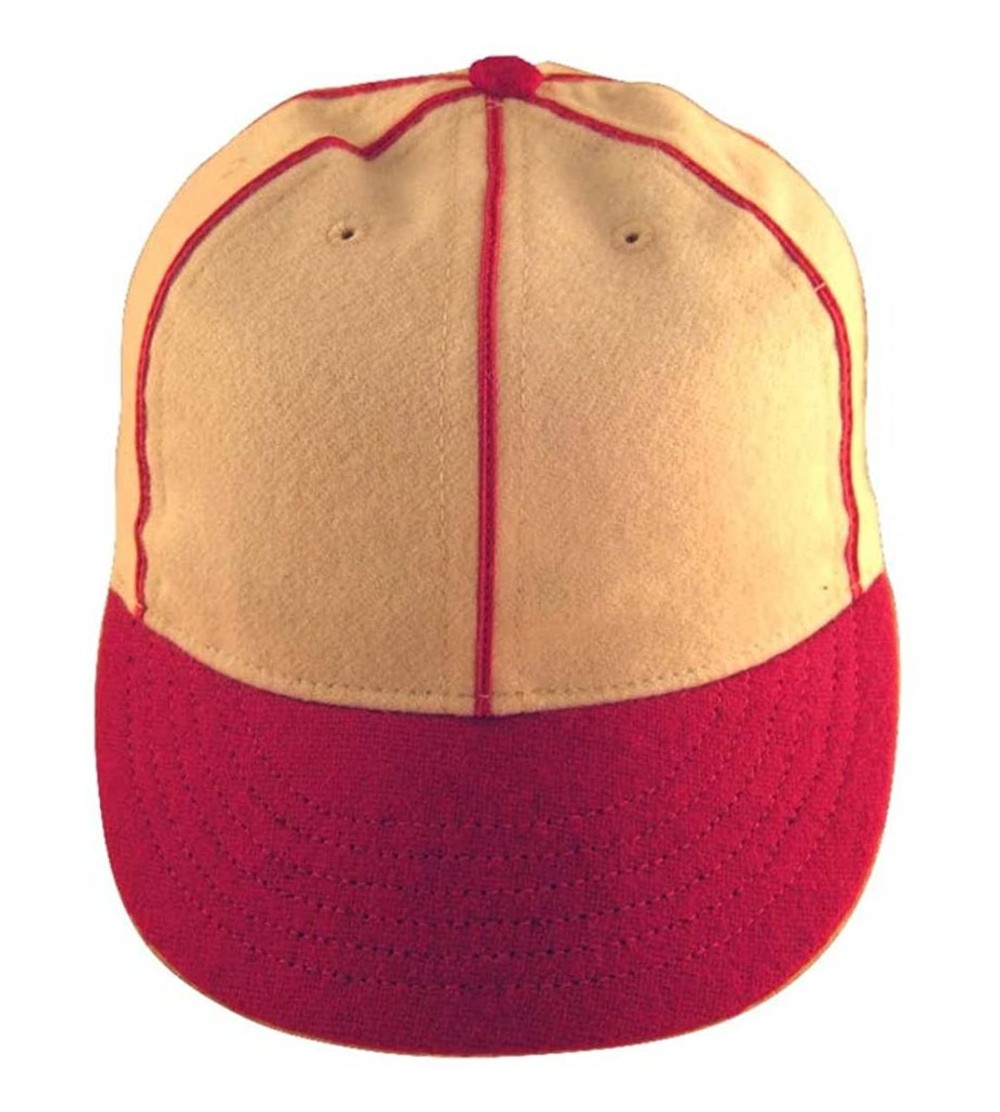 Baseball Caps Soutache Braid Vintage Baseball Cap 1930's Style - White/Red - CS11MMK2CNV $51.70