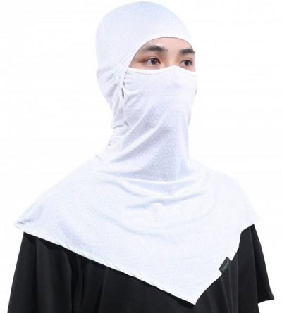 Balaclavas Balaclava - Windproof Elastic and Moisture Wicking Outdoor Face Cover Hood for Cycling Motorcycle - White+Grey - C...