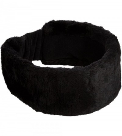 Cold Weather Headbands Vermont Collection Women's Fancy Fur Headband- Fleece Lined Faux Fur - Black - C2112Q9UJND $22.82