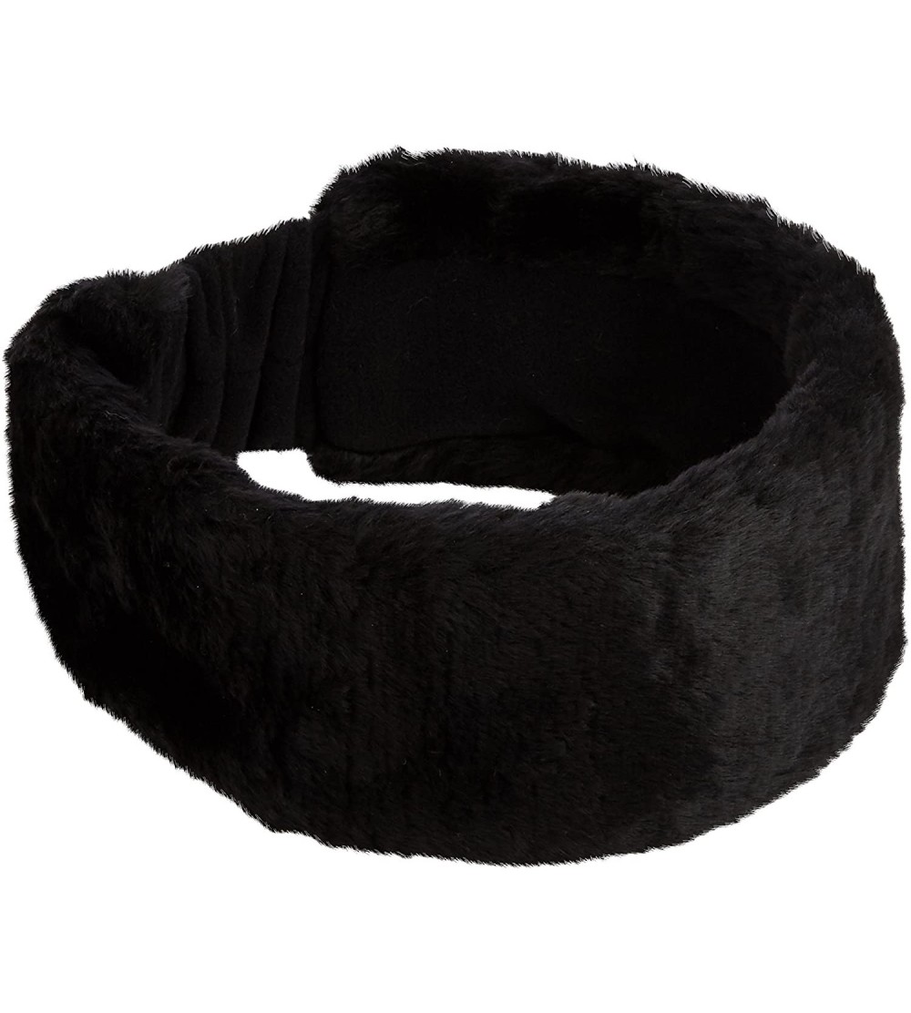 Cold Weather Headbands Vermont Collection Women's Fancy Fur Headband- Fleece Lined Faux Fur - Black - C2112Q9UJND $55.71
